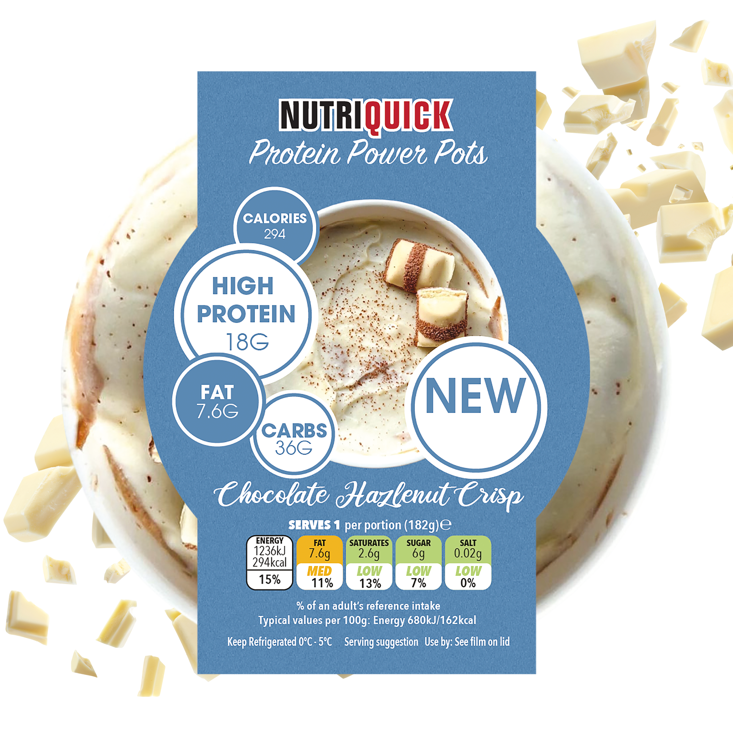 Chocolate Hazelnut Crisp Overnight Oats - High Protein Power Pots