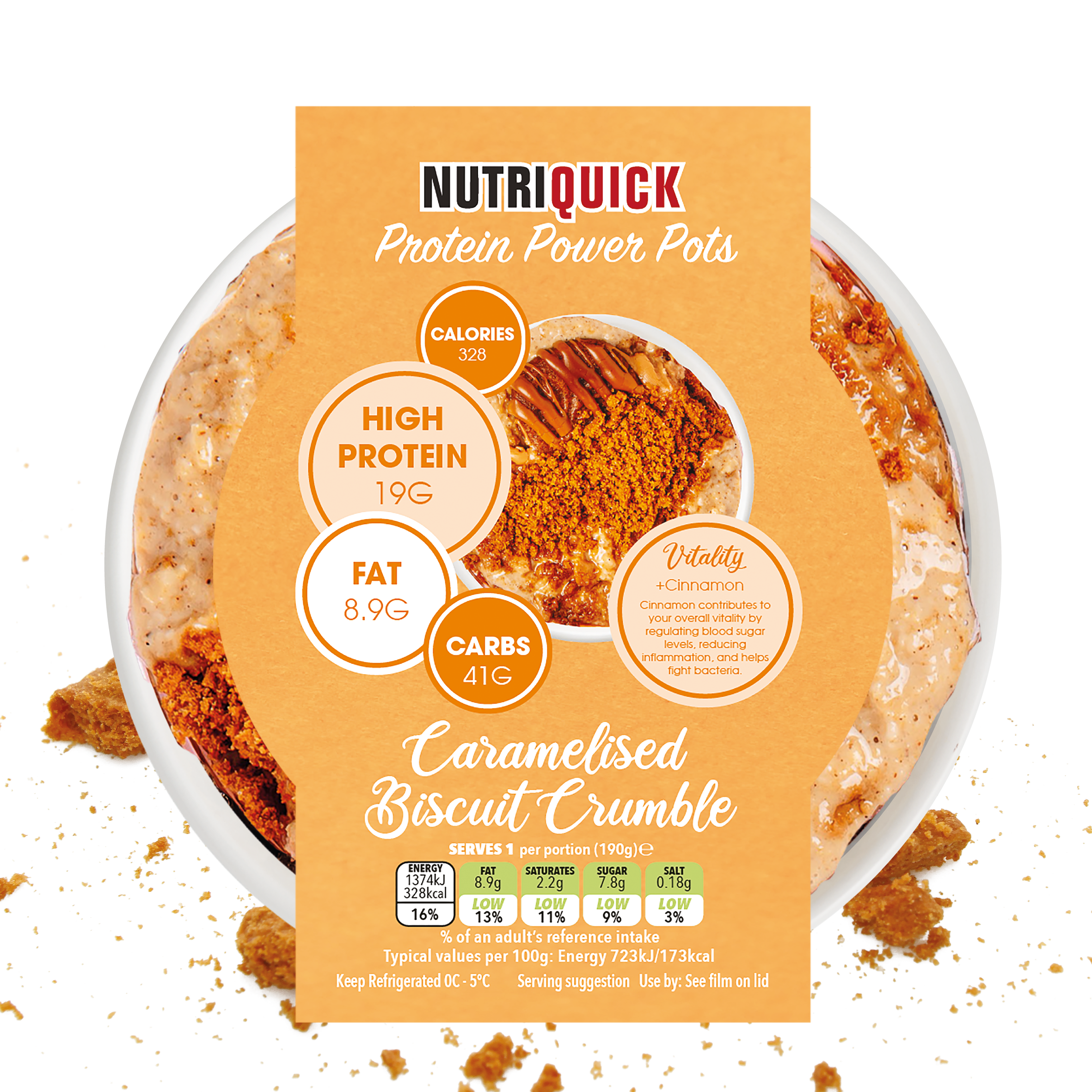 High Protein Overnight Oat Power Pot – Caramelised Crumble