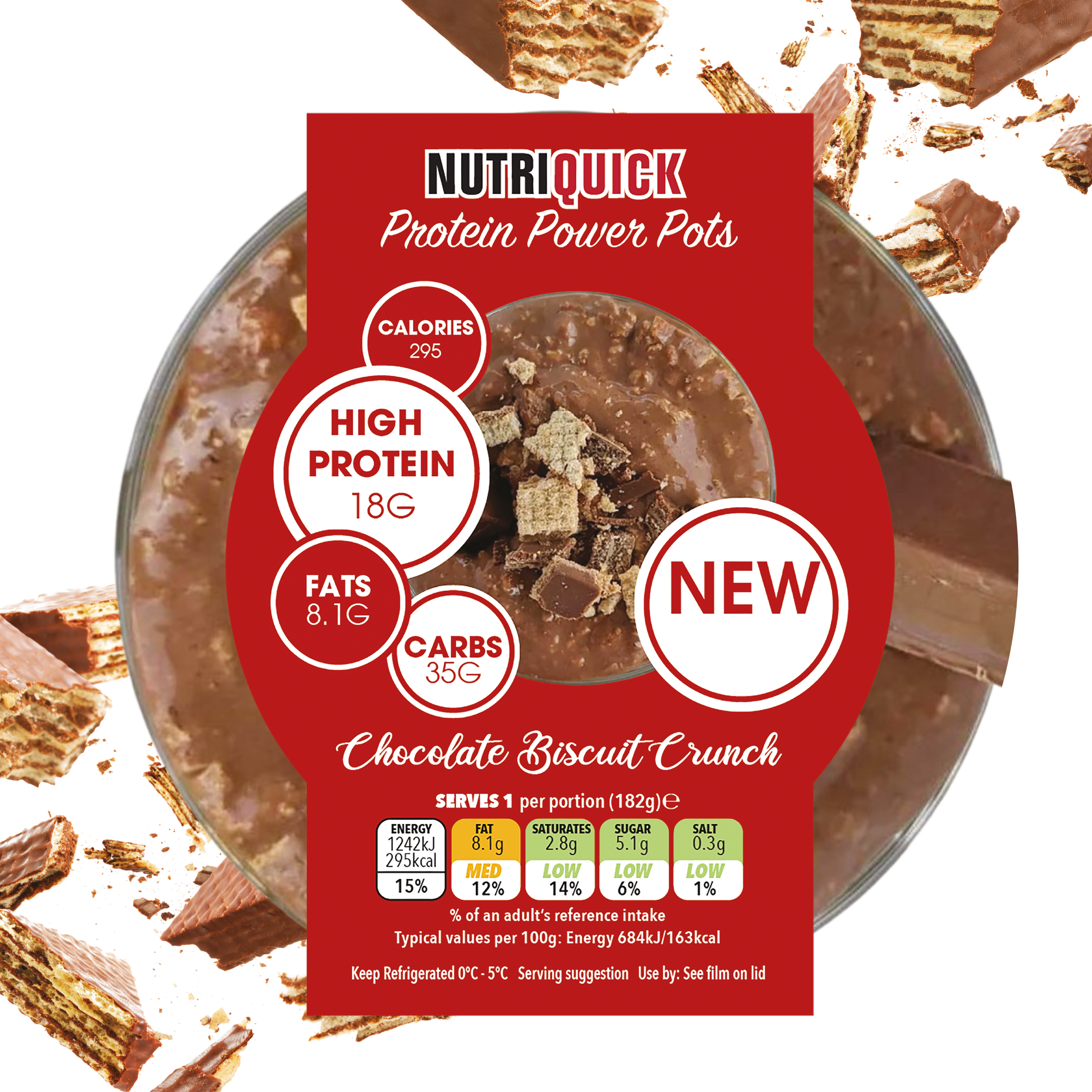 High Protein Overnight Oats – Chocolate Biscuit Crunch