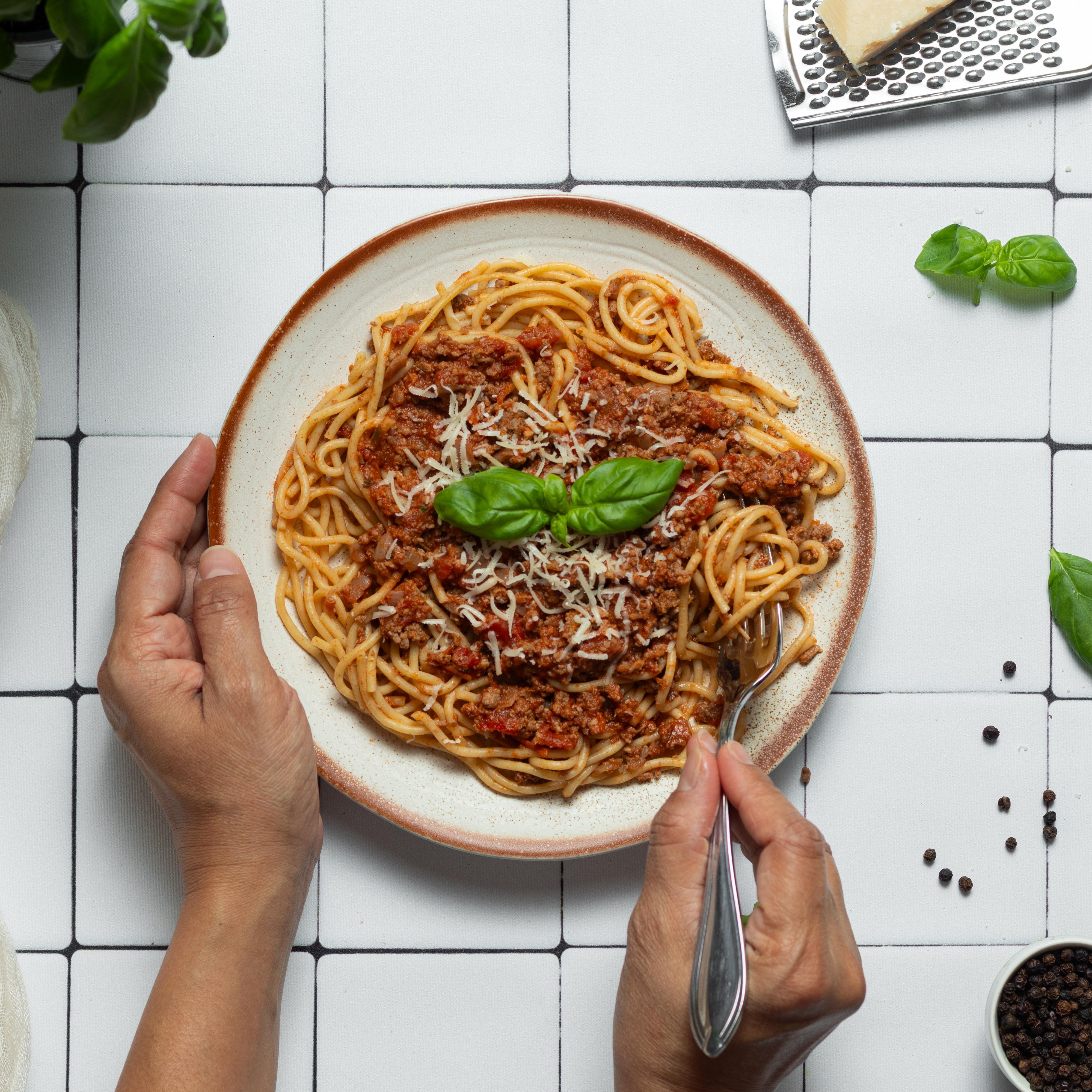 Spaghetti Bolognese with lean Irish beef mince and wholewheat spaghetti